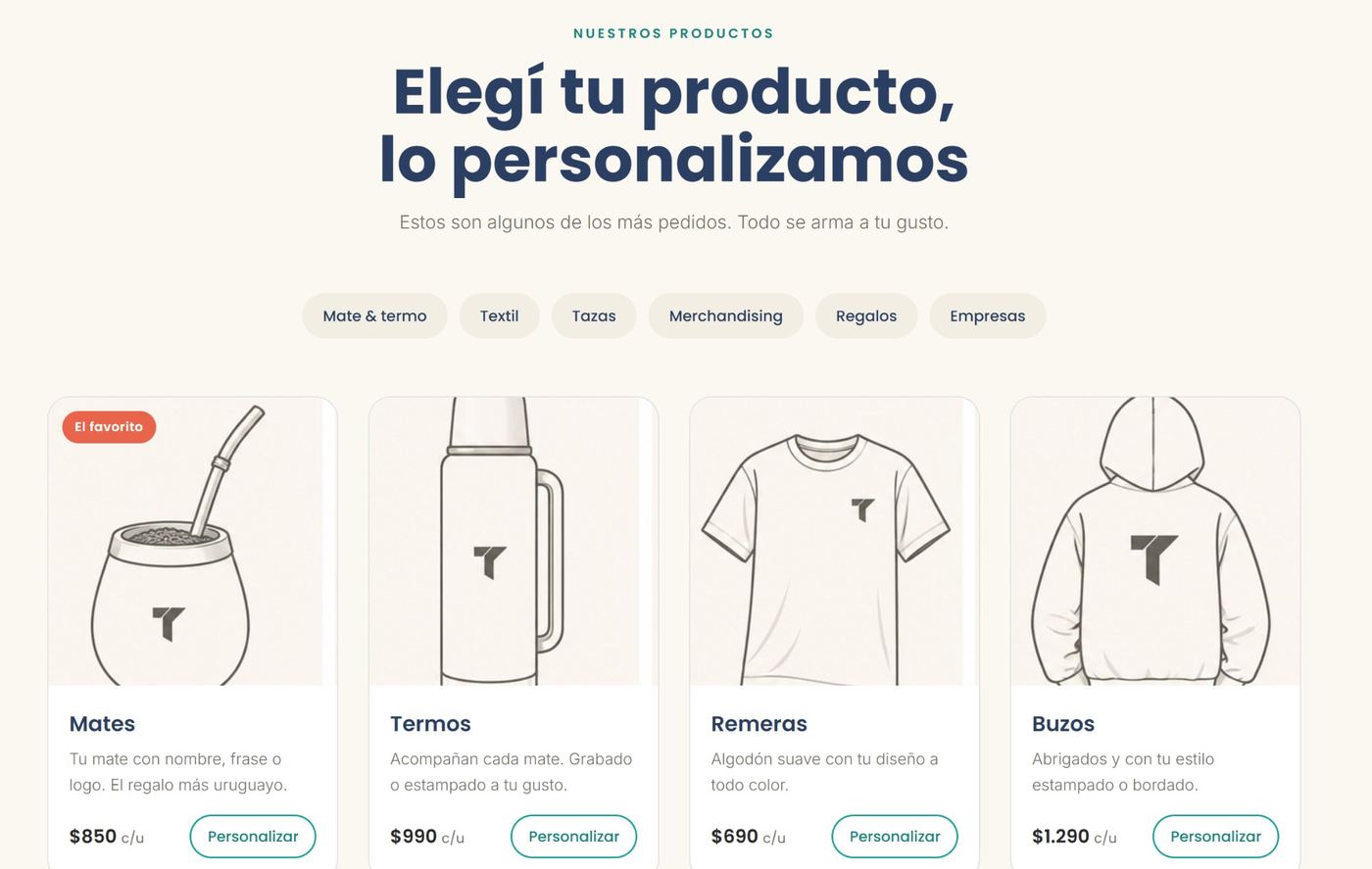 Catálogo de productos